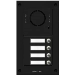 Вызывная вандалозащитная IP-аудиопанель MTM VR с 4 кнопками. 2 модуля, цвет темно-серый CAME MKITAIP-24V (КАМЕ) Вызывная вандалозащитная IP-аудиопанель MTM VR с 4 кнопками. 2 модуля, цвет темно-серый CAME MKITAIP-24V (КАМЕ)